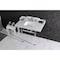 Kingston Brass 36 Carrara Marble Console Sink with Acrylic Legs, Marble WhitePolished Nickel LMS3630MASQ6 - alternate 2